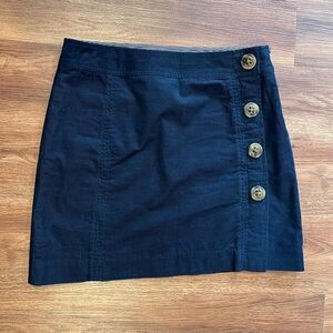 VINEYARD VINES Navy Blue Corduroy Mini Skirt Button Detail Preppy Academ…